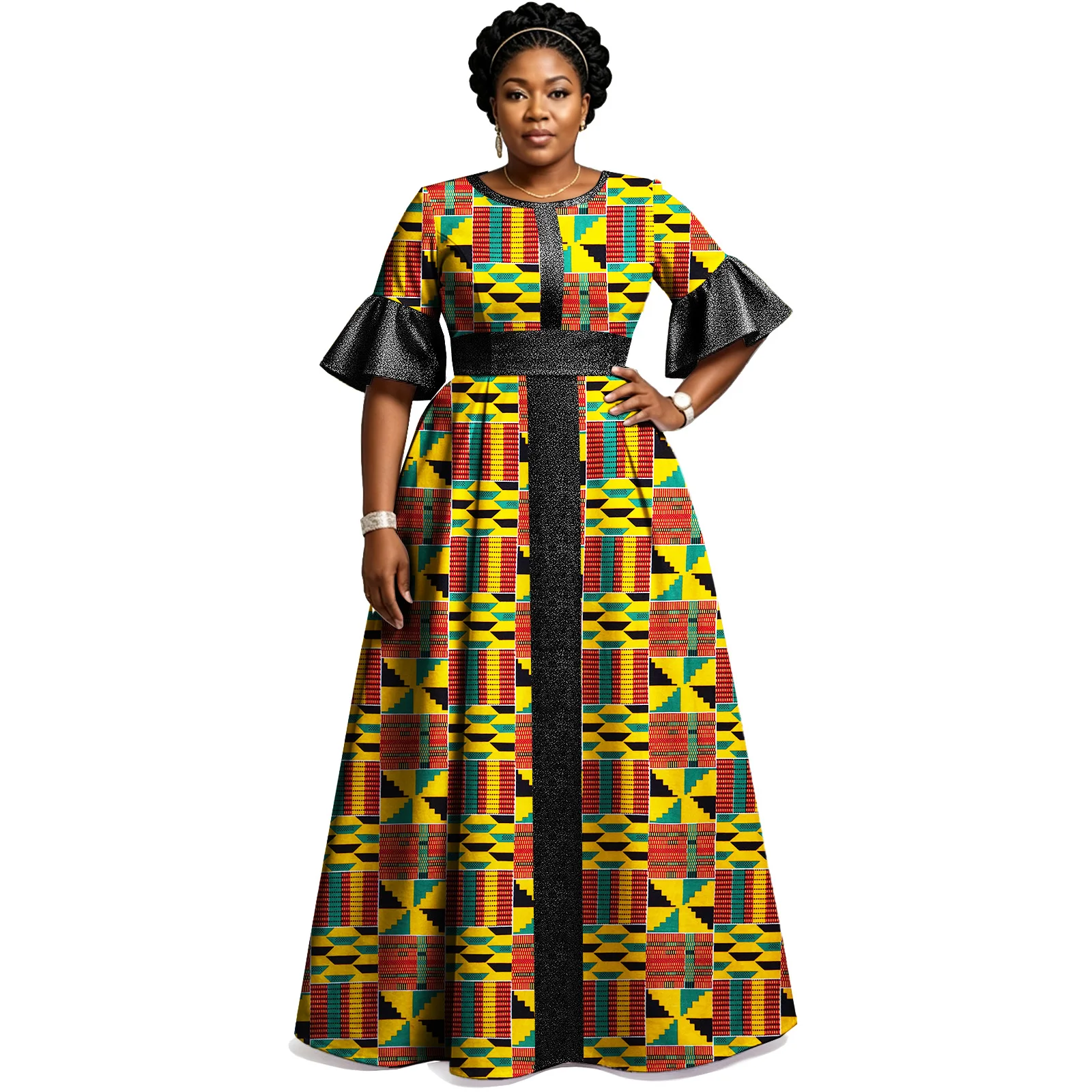 women-african-print-maxi-dress-bell-sleeve-ankara-formal-gown-dashiki-formal-dress-for-party
