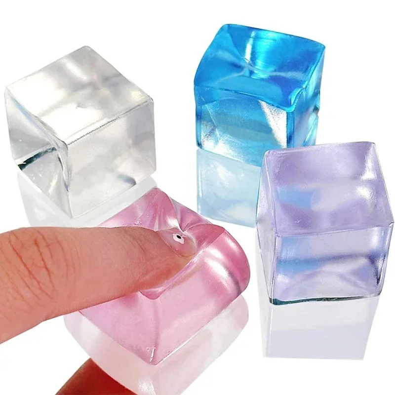 5Pcs Squishy Ice Cube Fidget Toy per autismo ansia ADHD Anti Stress Squeeze block bomboniere regali bambini e adulti