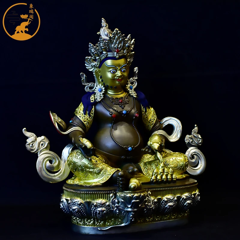 Huang Caishen Tibetan Buddhism Taiwan Province Tantric Home Boutique Bronze Antique 10-inch five-surname Tibetan Bala Buddha sta