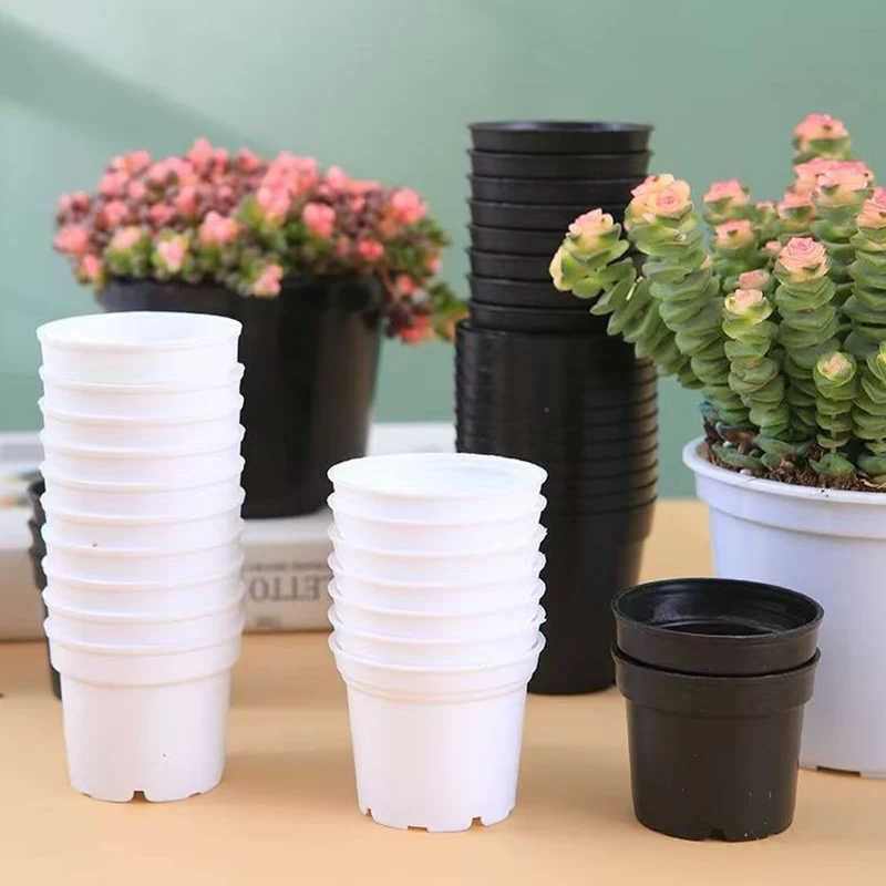 

20 PCS Mini Seedling Pot Set Round Plastic Flowerpot Nursery with Drainage Holes Useful Garden Accessories Seedling Supplies ZYF