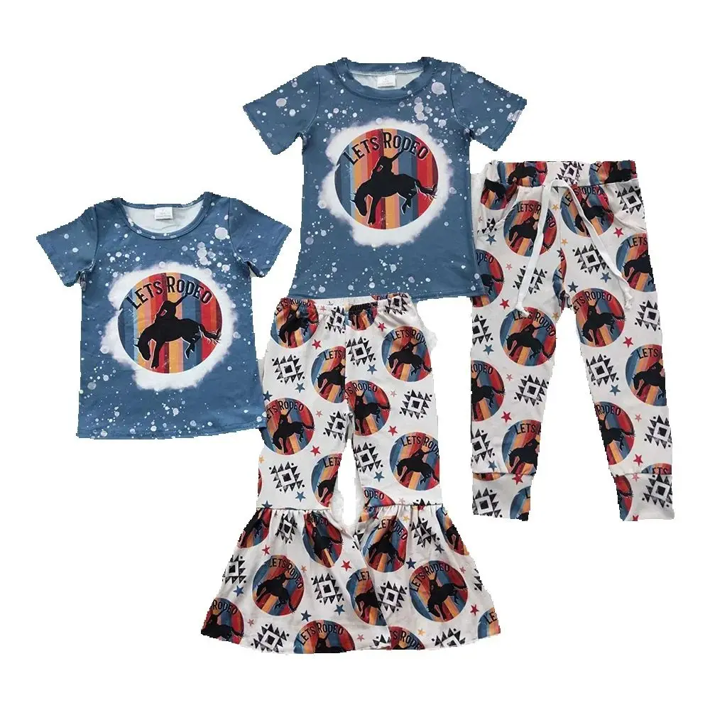 

Baby Girls Let's Rodeo Sibling Boys Western Pants Clothes Sets