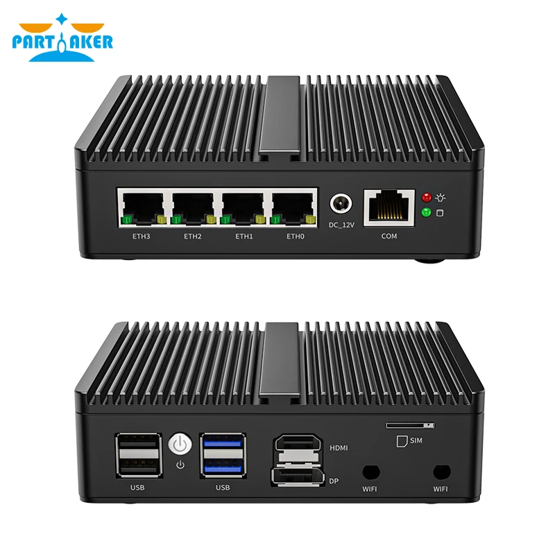 جهاز كمبيوتر صغير بدون مروحة جدار حماية ، 4 x Intel ، G LAN ، N100 جهاز توجيه ناعم ، pfSense Mikros OPNsense جدار الحماية