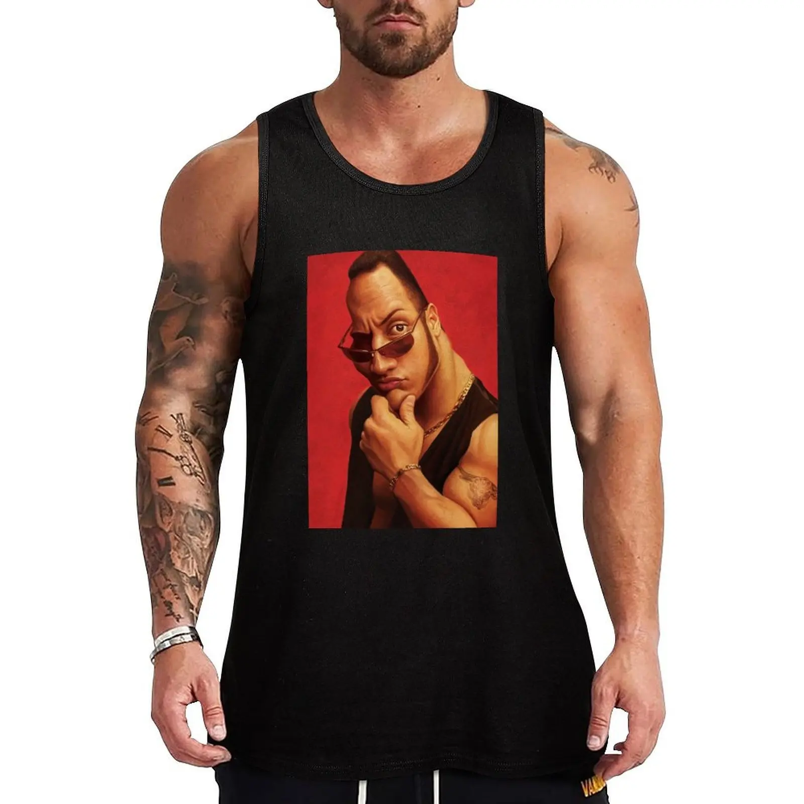 

dwayne johnson Tank Top running shirt underwear gym training accessories sports vest gym t-shirts man