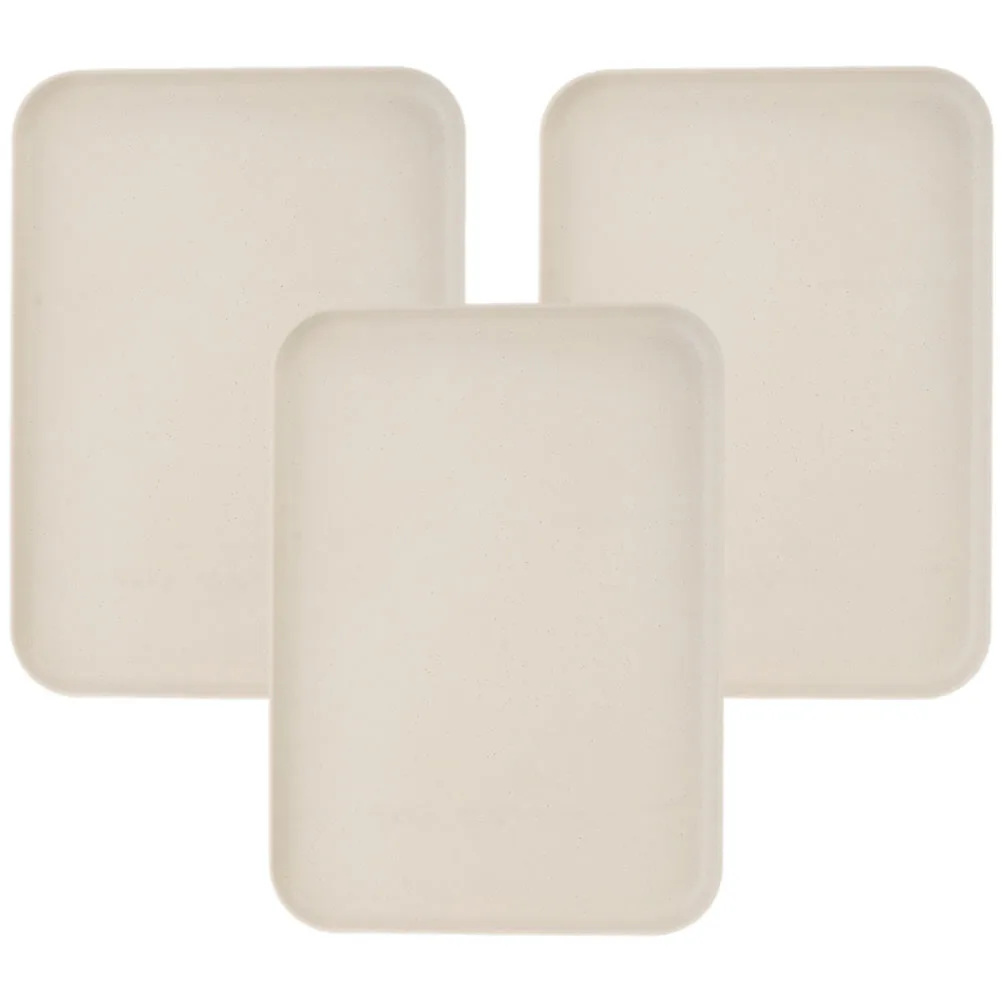 

3pcs Rectangular Snacks Anti-Slip Large Capacity Food Tray For Home Hotel Restaurant Dessert Party Multi-Function Plastic