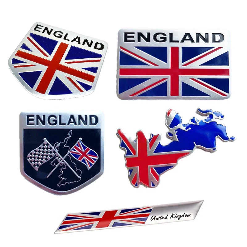 3D Aluminum ENGLAND United Kingdom UK National Flag Map Car Motorcycle Badge Emblem Decal Sticker For Land Rover MINI Jaguar