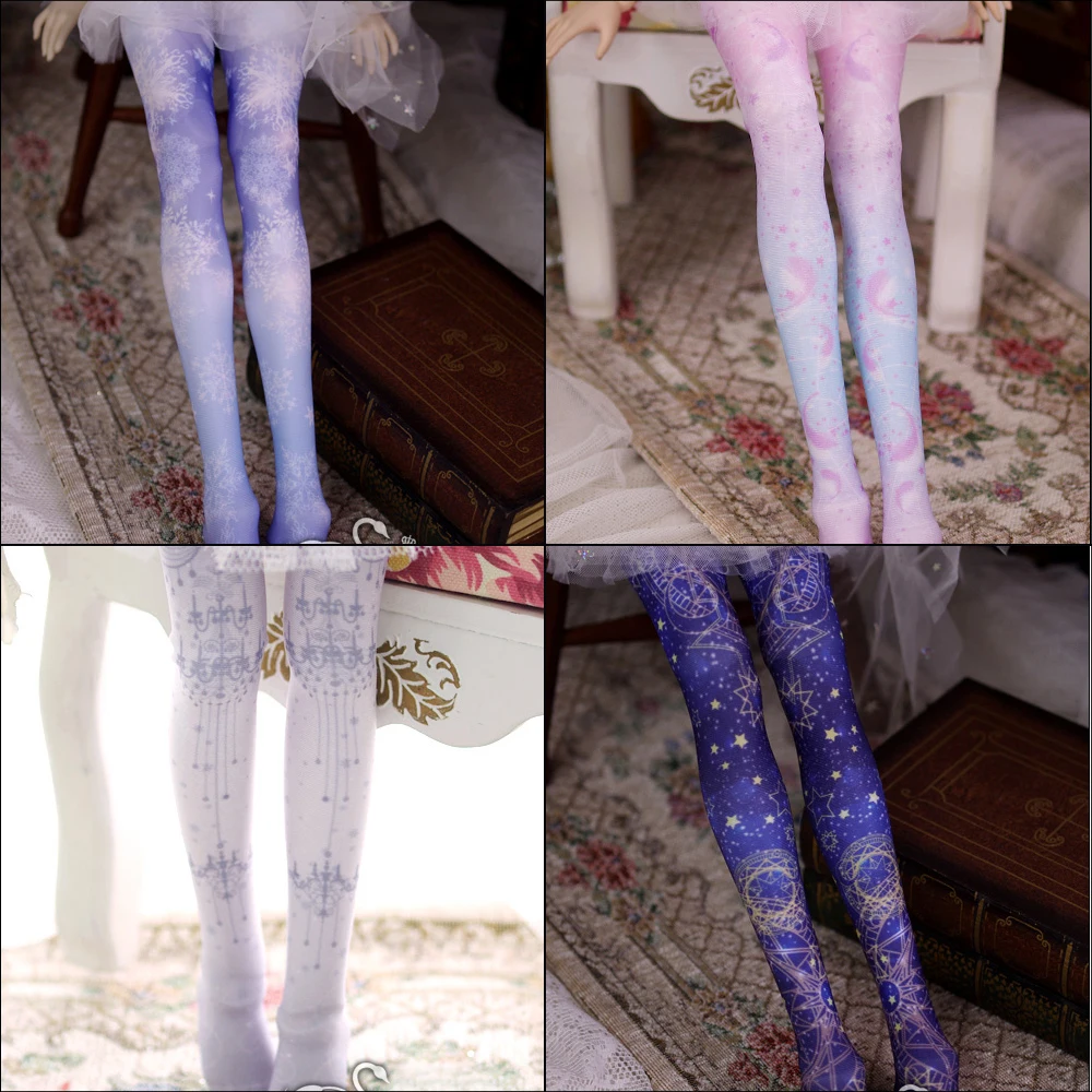 

New 1/3 1/4 Ice Snow Dream/Astrologer/Starry Sky/Phantom Stockings DDDY MSDMDD Anti Dye Color Socks BJD Doll Clothes Accessories