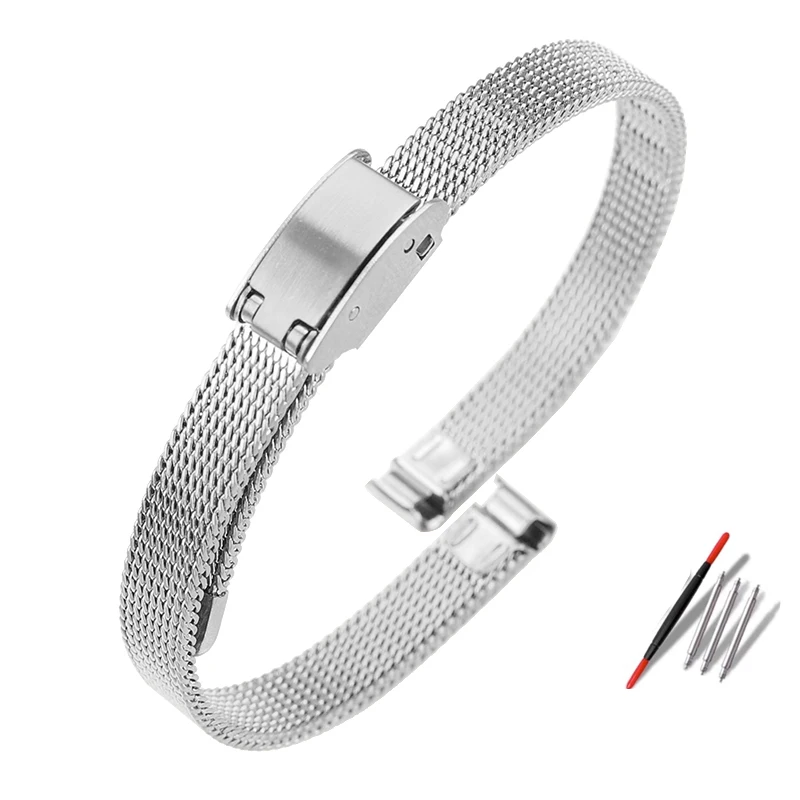 6mm 8mm 10mm 12mm 14mm Bracelet for Rosemont Julia Olivia Burton Women\'s Watch Strap with Milan Stainless Steel Mesh wristband