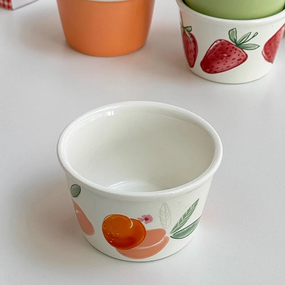 Creative Ceramic Bowl Korean Style Ins Cute Porcelain Food Container Yogurt Pudding Dessert Ice-Cream Bowls Personal Items