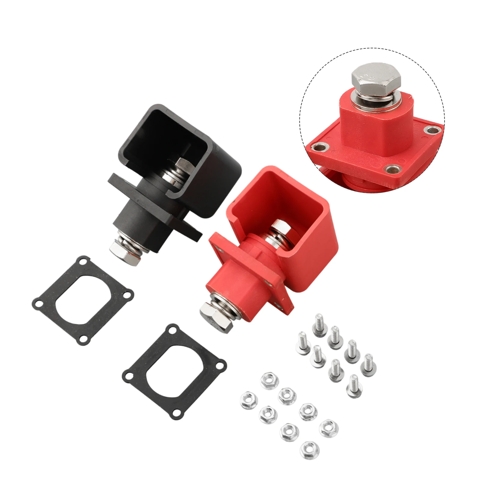 2-Pack 300A High Current Battery Terminal Block, Copper Energy Storage Connector For Lithium Battery Cabinet Screw Fixed