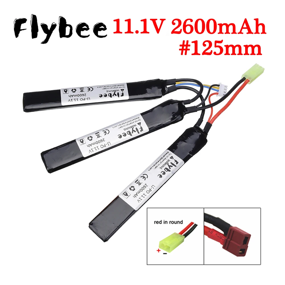 3S Water gun battery 11.1V 2600mAh Lipo battery 3-in-1 Split connection Airsoft Gun battery RC electric toys BB Gun RC parts