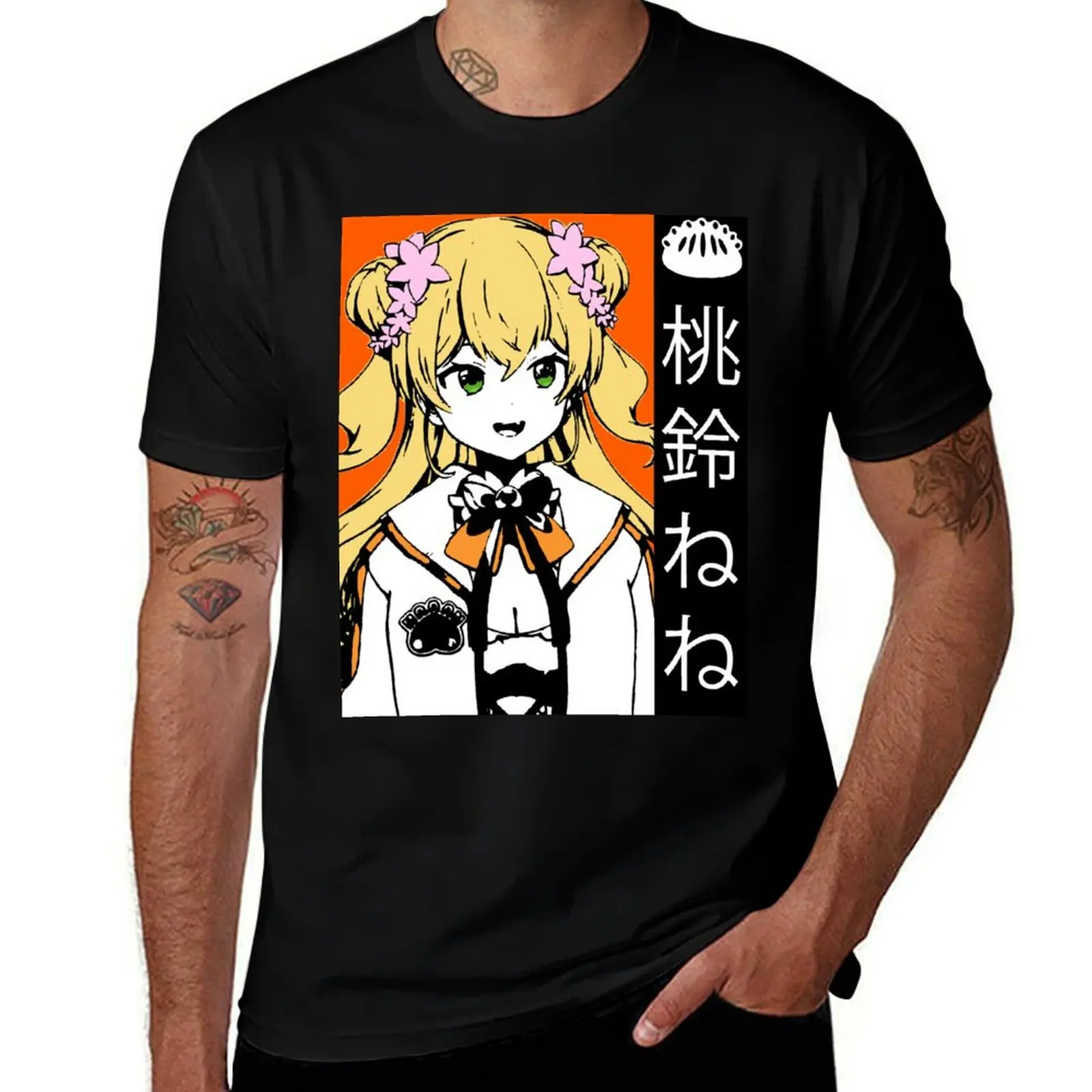 

Hololive Momosuzu Nene T-Shirt cotton tshirt 100% funny t shirts cotton
