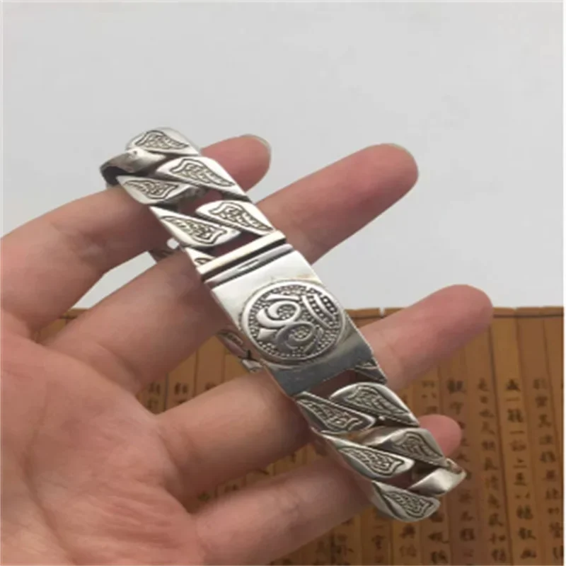 Tibetan Silver Color Lucky Exquisite Fashion Versatile Bracelet Men and Women Couple Jewelry Couple Gifts