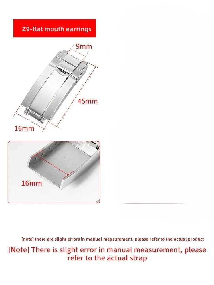 9X16mm 9x18mm Men Watch Buckle For Rolex DAYTONA SUBMARINER GMT Watch Band Clasp Stainless Steel Fine-tuning Pull Button Buckles