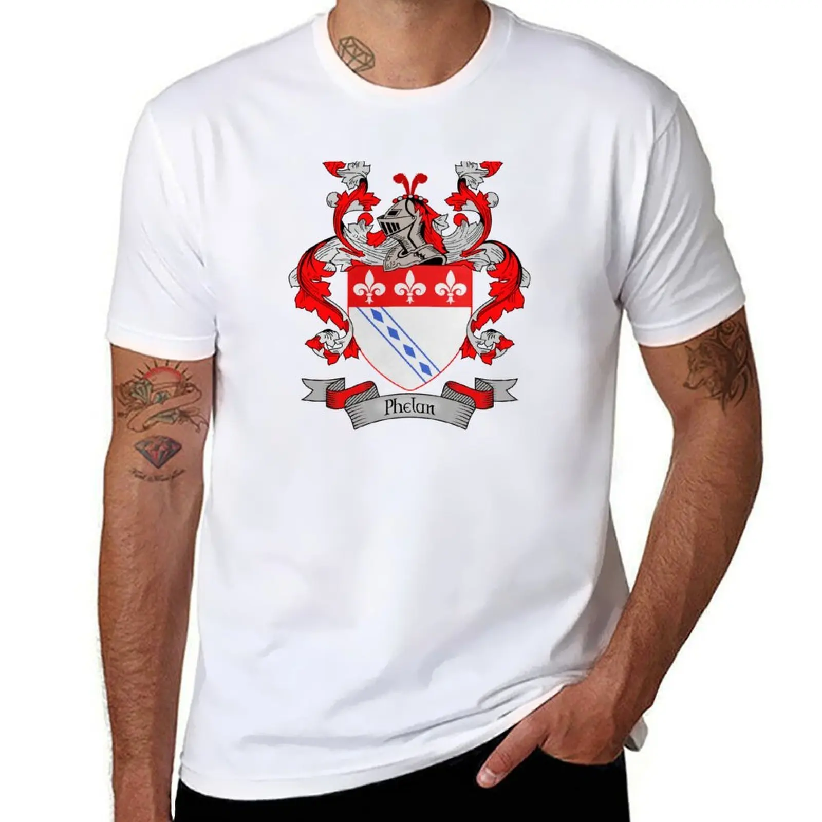 

Phelan Coat of Arms Phelan Family Crest T-Shirt cotton t shirts man 100% t shirts for man cotton soft T-Shirt