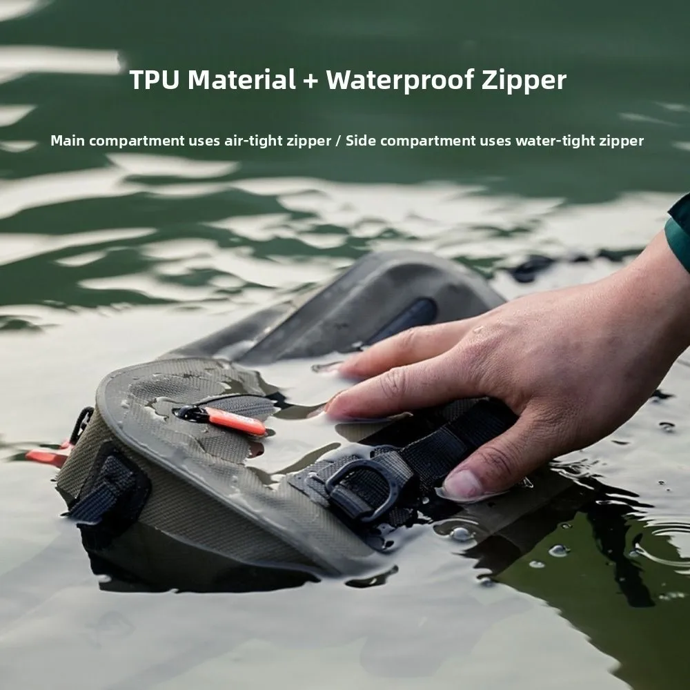 

Double-layer TPU Lure Fishing Bags Large Capacity Crossbody Fishing Chest Bag Adjustable Rod Strap Waterproof