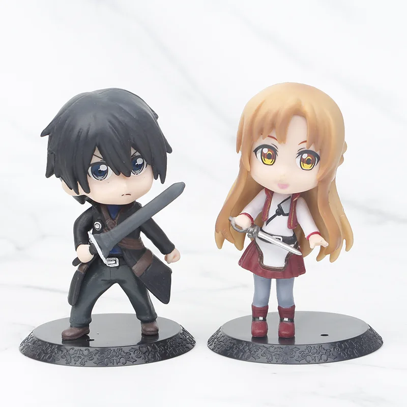 Sword Art Online wersja Q figurka Anime Kirigaya Kazuto Asuna zestaw Model figurki posąg ozdoba lalka zabawka prezent