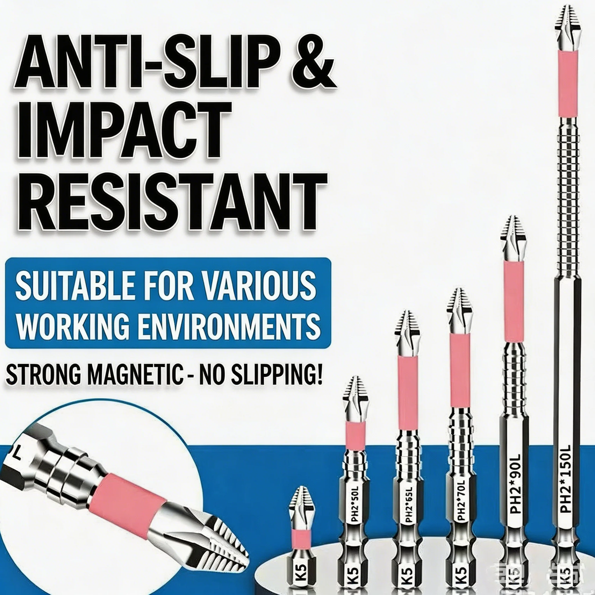 Non-slip PH2 Magnetic Batch Head Cross Screwdriver Hardness Drill Bit Screw Driver Hand Tools 25/50/65/70/90/150mm