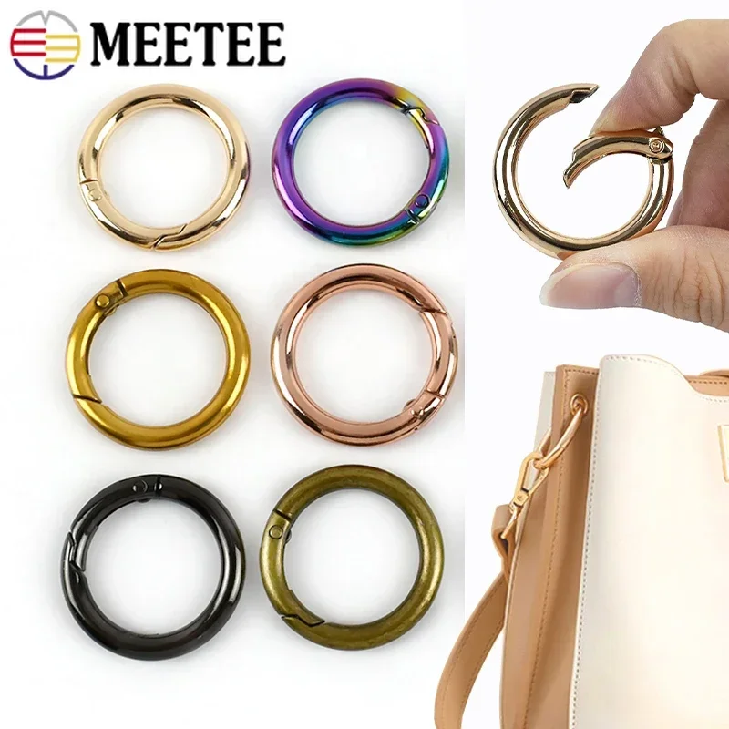 

5/10Pcs Meetee 16-50mm Metal Buckles Spring Hook O Ring for Keychain Bag Straps Backpack Carabiner Clips Clasp DIY Accessories