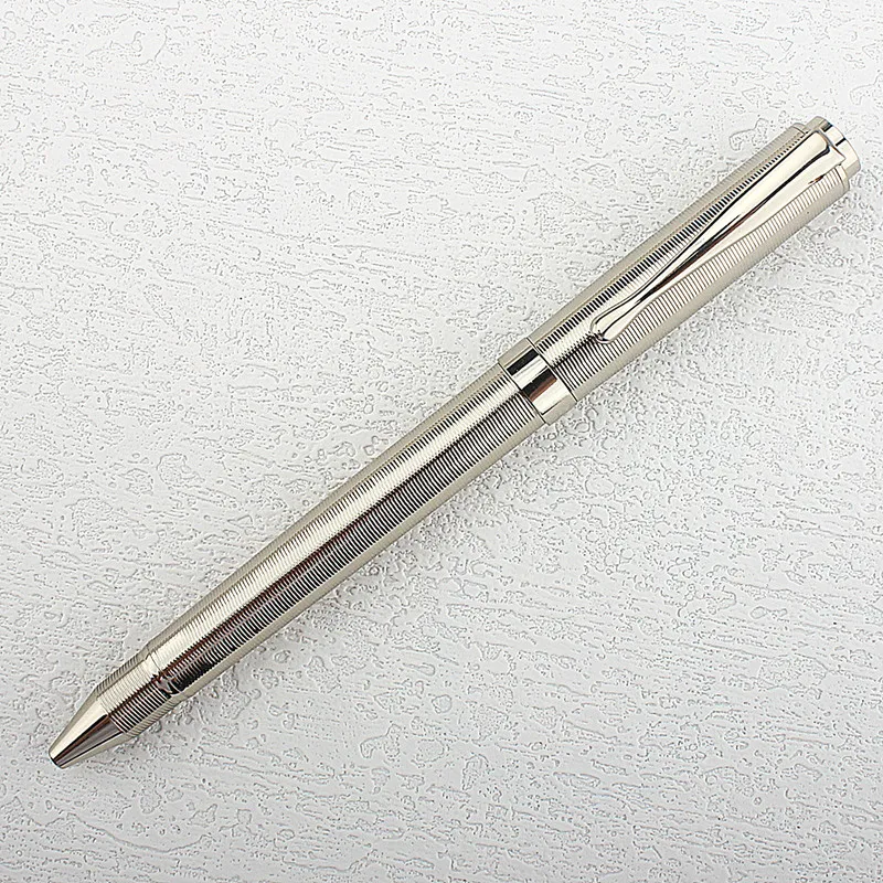 Luxury 716 Silvery Metal Ballpoint Pens School Business Office Signature Roller Pen Writing Ballpen Student Stationery Supplies