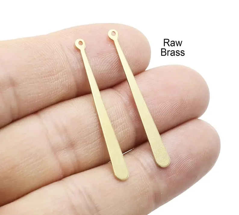 100pcs Long Drop Earring Charm, Baseball Bat Charm, Raw Brass Stick Charm, Earring Findings, 20x3mm, ewely Supplies -R2899