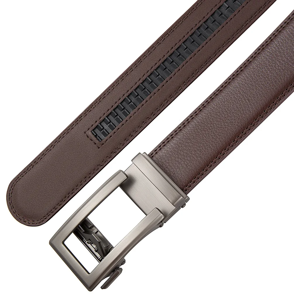 3,5 cm breiter Luxus-Designer-Ledergürtel für Herren mit automatischer Ratschenschnalle, Übergröße, blau, schwarz, braun, formelles Accessoire – Detail 10