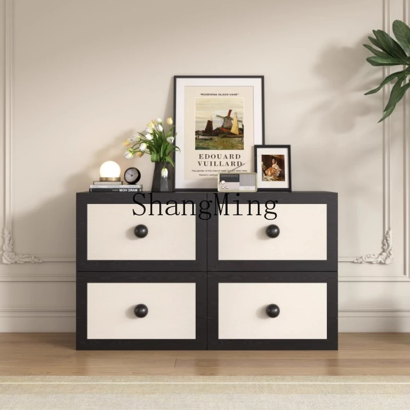 

ZYY modern simple living room solid wood TV cabinet combination multi-functional side few retro bedroom chest