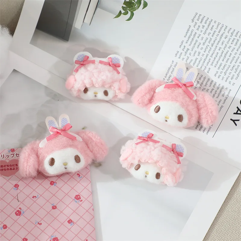2 Stuks 2025 Japanse Nieuwe Melodie Pluche Haar Clip Kawaii Meisje Haaraccessoires Cartoon Creatieve Kinderen Verjaardagscadeau