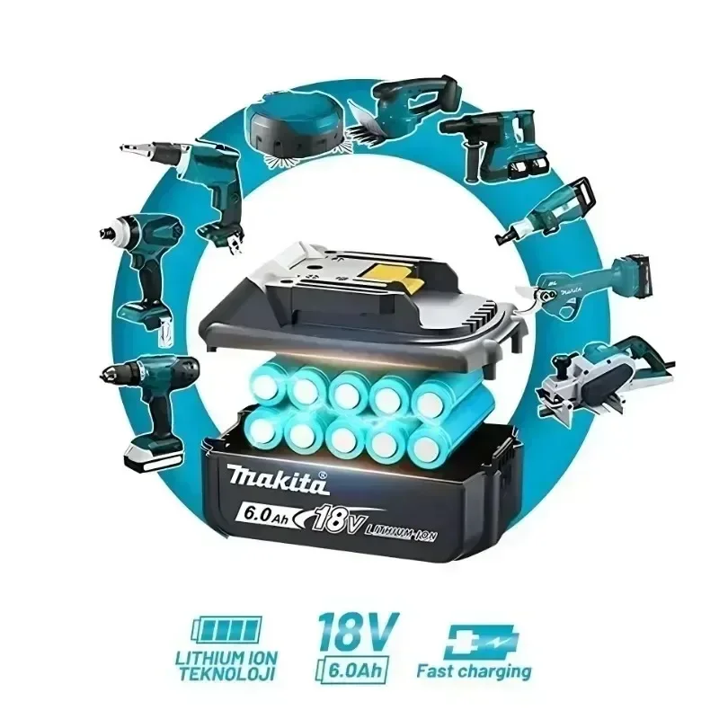 100% الأصلي ماكيتا 6Ah/5Ah/3Ah لماكيتا 18 فولت بطارية BL1830B BL1850B BL1850 BL1840 BL1860 BL1815 استبدال بطارية ليثيوم #5