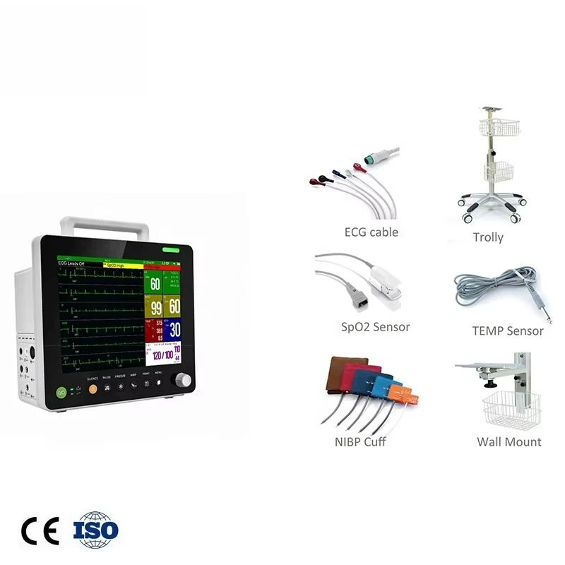 BPM-M1208 Hospital Device 12 Inch Multi-Parameter Veterinary Patient Monitor for Sale