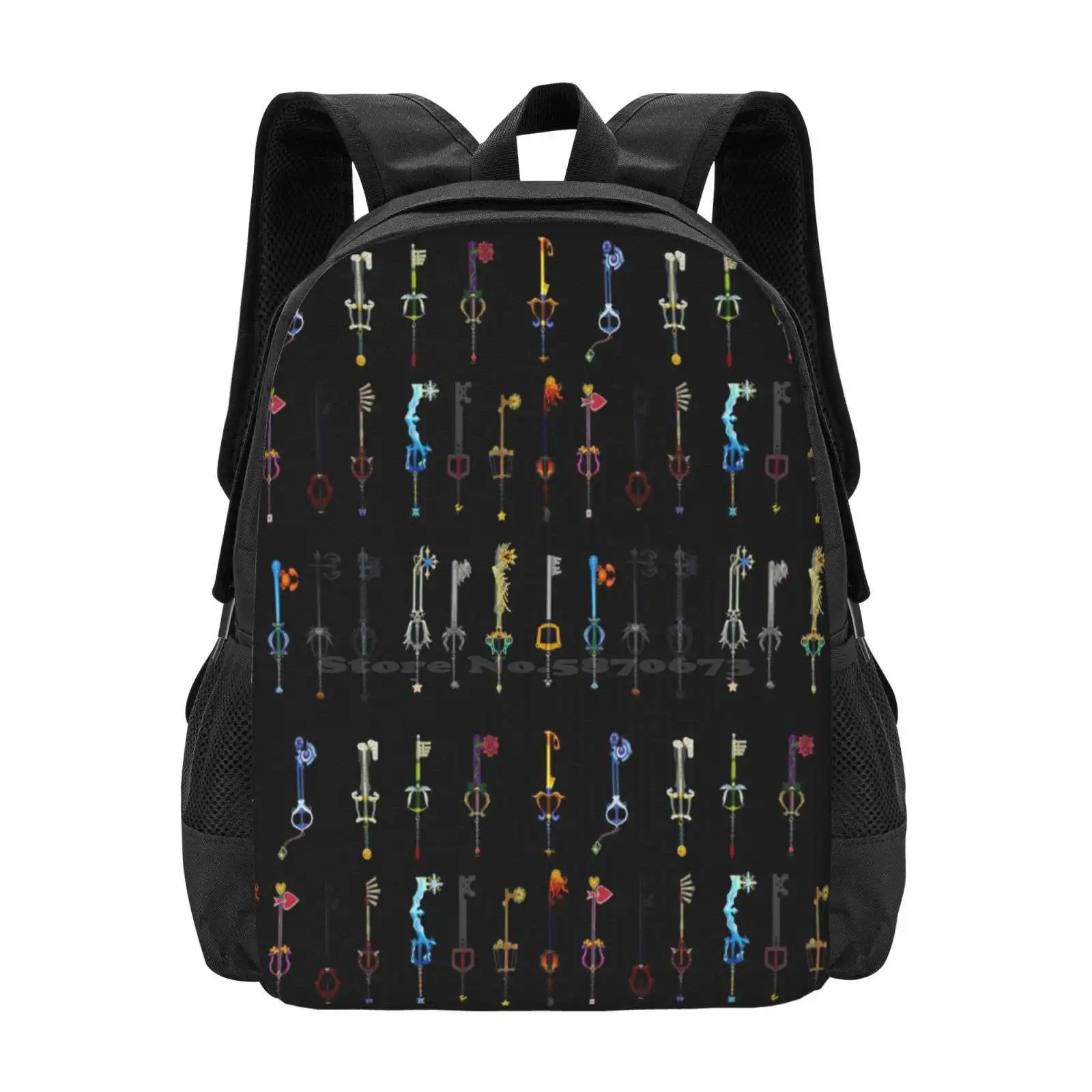 Kingdom Hearts-Keyblades Hot Sale Backpack Fashion Bags Kingdom Hearts Keyblades Geek Nerd Gamer