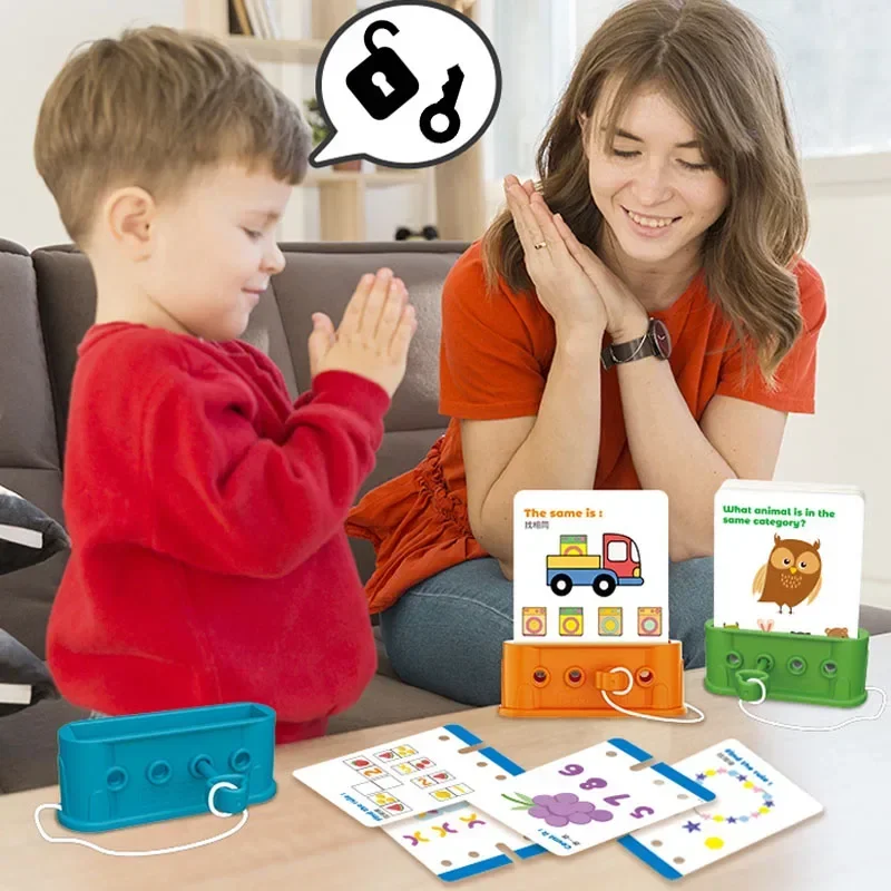 Children Montessori Puzzle Toys Logical Thinking Training Unlock Game Baby Cognition Lock Pick Early Educational Gift for Kids