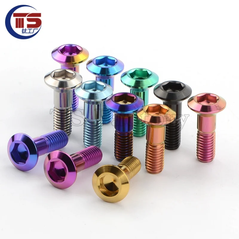 TS Titanium Factory 2pcs and 10pcs titanium alloy screws M8X28.5mm chamfered countersunk hexagon socket screws Upgrade screws