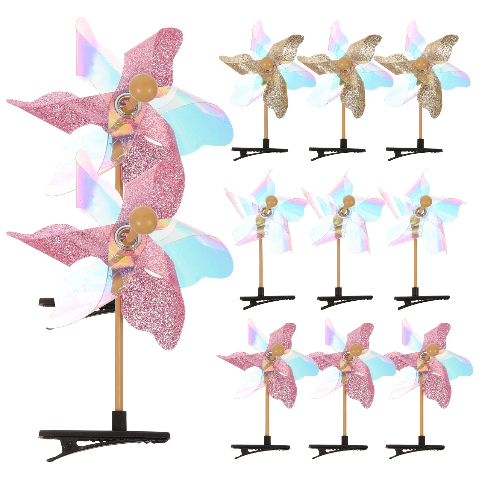 

11pcs Sequins Hair Clips Pinwheel Accessories for Women Hair Barrettes Gifts Bright Style