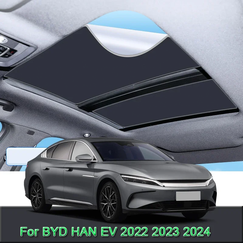 

For BYD HAN EV 2022 2023 2024 Car Electrostatic Adsorption Sunroof Sunshade Heat Insulation Skylight Sticker Auto Accessories