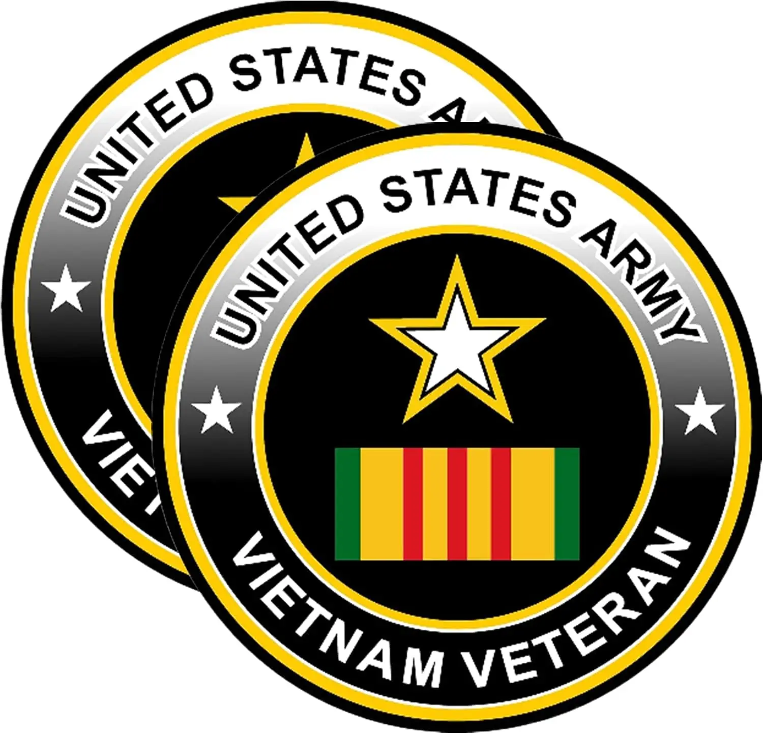 2 Pack United States Army Vietnam Veteran PVC Sticker For Car Window And Luggage Personal Accessories Decoration Decal