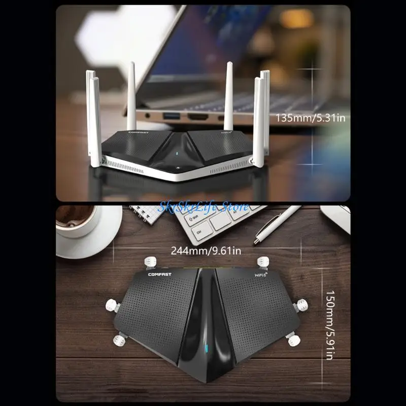 E65E Router Berkecepatan Tinggi AX3000 WiFi 6 Gigabit Router Halus Streaming dan Gaming Amplifier Router Cakupan Sinyal