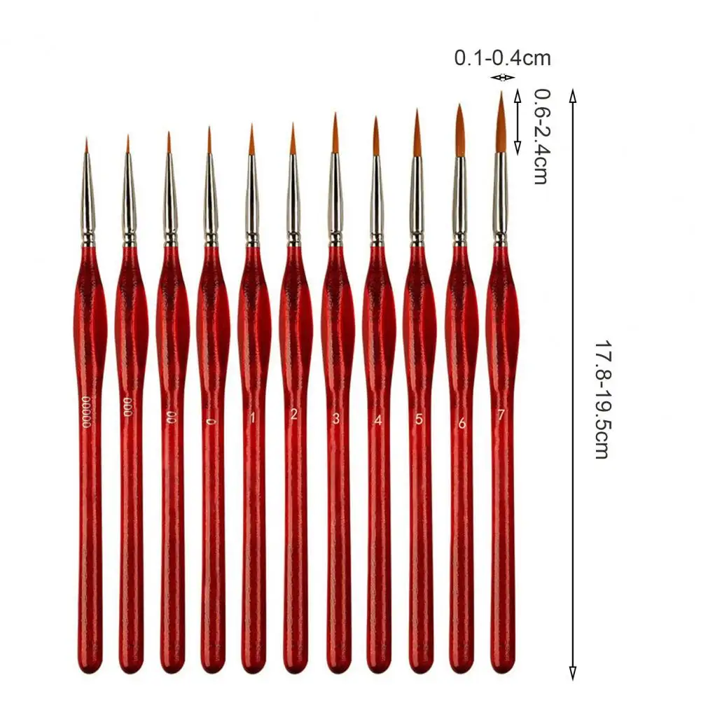 11 pezzi pennello a setole morbide Set di pennelli artistici con dettagli in miniatura pennelli per pittura amatori Set in miniatura per pittura ad acquerello
