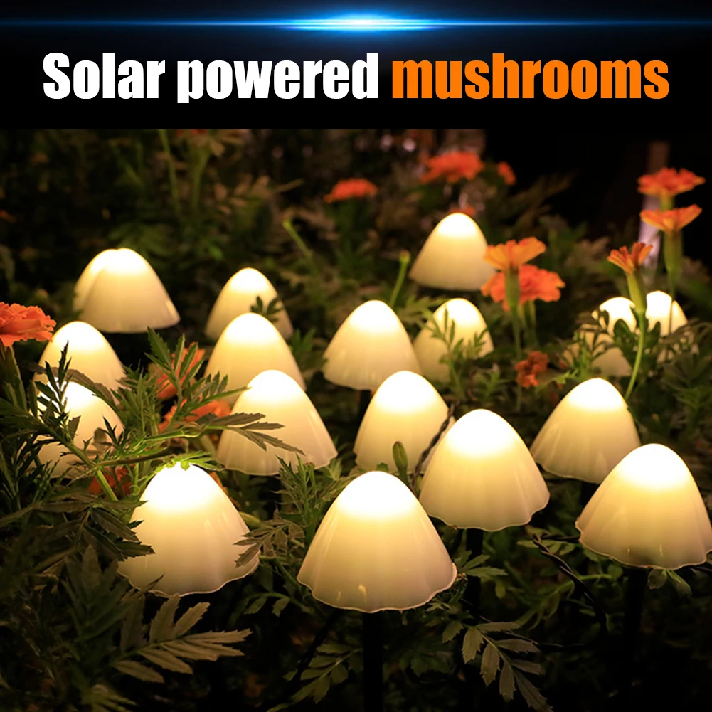 Led Champignons Verlichting Op Zonne-Energie Verlichting Met 8-Mode Verlichting 10 Paddestoelvormige Led-Verlichting Bodemschakelaar Paddenstoel Zonne-Energie Verlichting