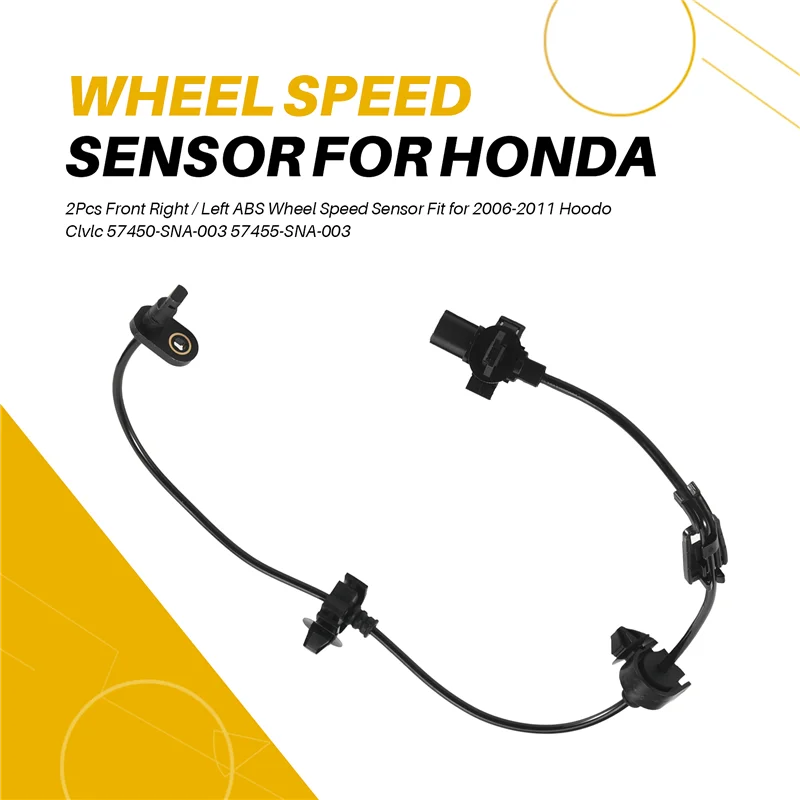 AB98-2Pcs Front Right / Left ABS Wheel Speed Sensor Fit For 2006-2011 Honda Civic 57450-SNA-003 57455-SNA-003