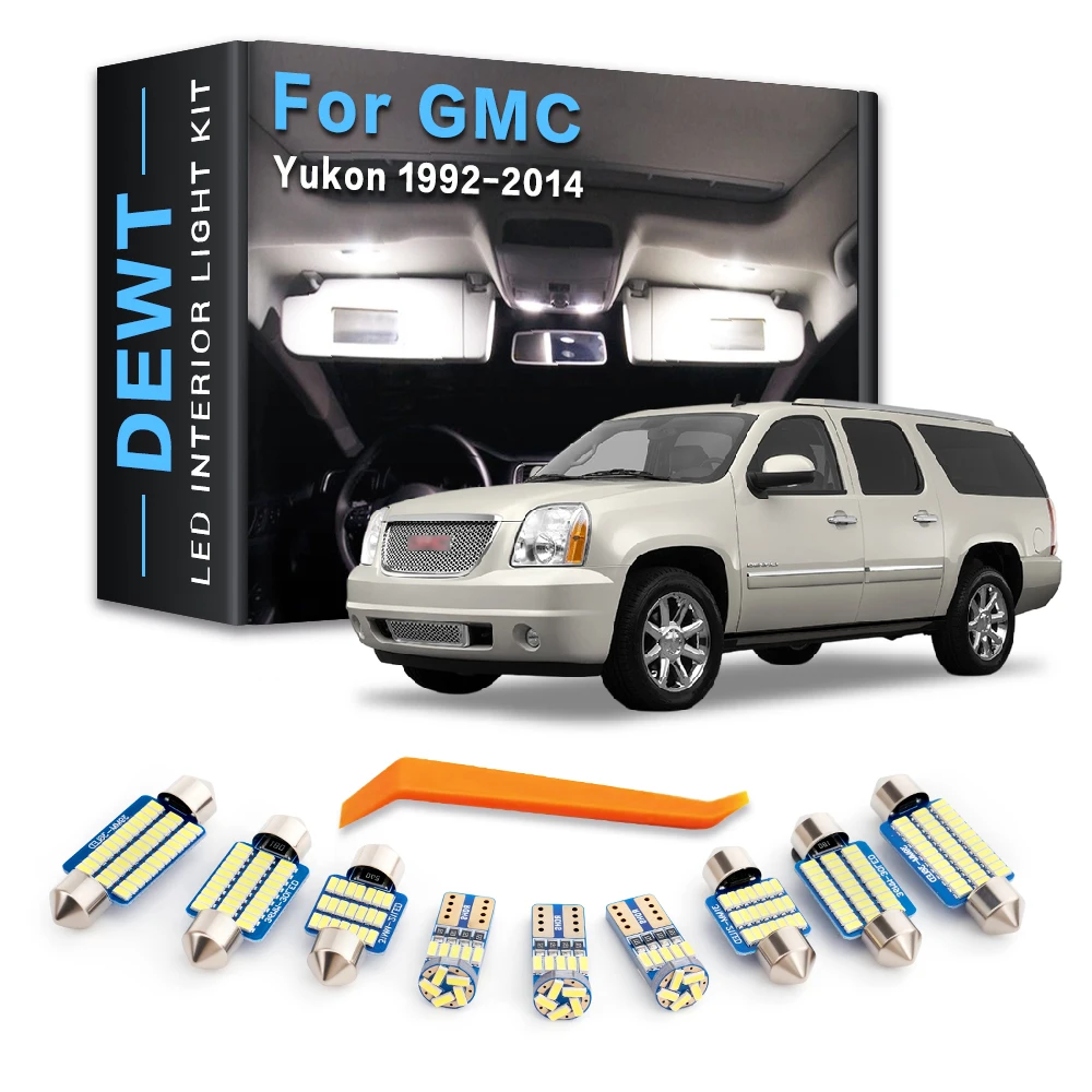 13Pcs Car LED Interior Dome Light Kit For GMC Yukon 1992 - 2014 2013 2012 2011 2010 2009 2008 2007 Sunvisor Trunk Bulb Canbus