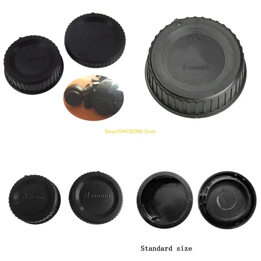 

K0EA Rear Lens Body Cap Camera Cover Set Dust Screw Mount for Protection Plastic Black Replacement for F DSLR and AI L