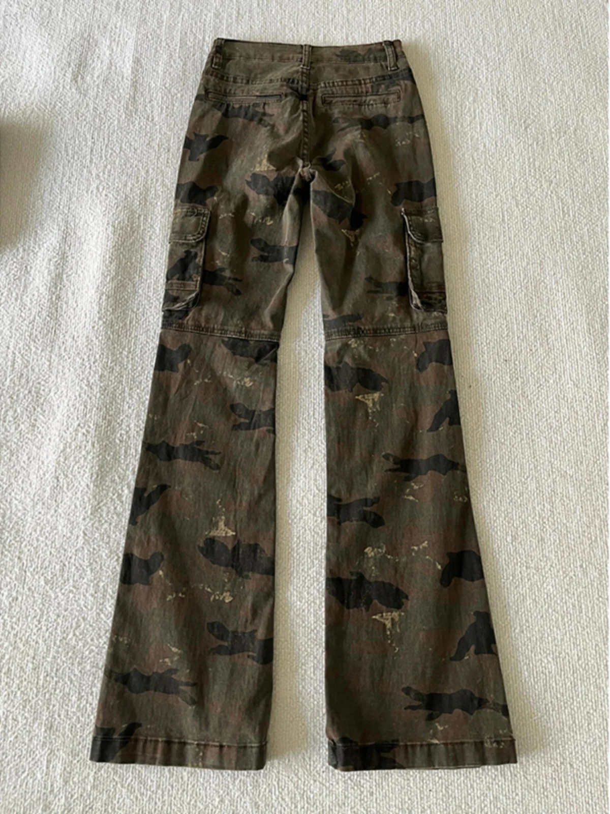 

American High Street Camouflage Jeans Men's Slim Fit Micro Flared Workwear Cleanfit Logging Pants Youth Faion Straight Tube
