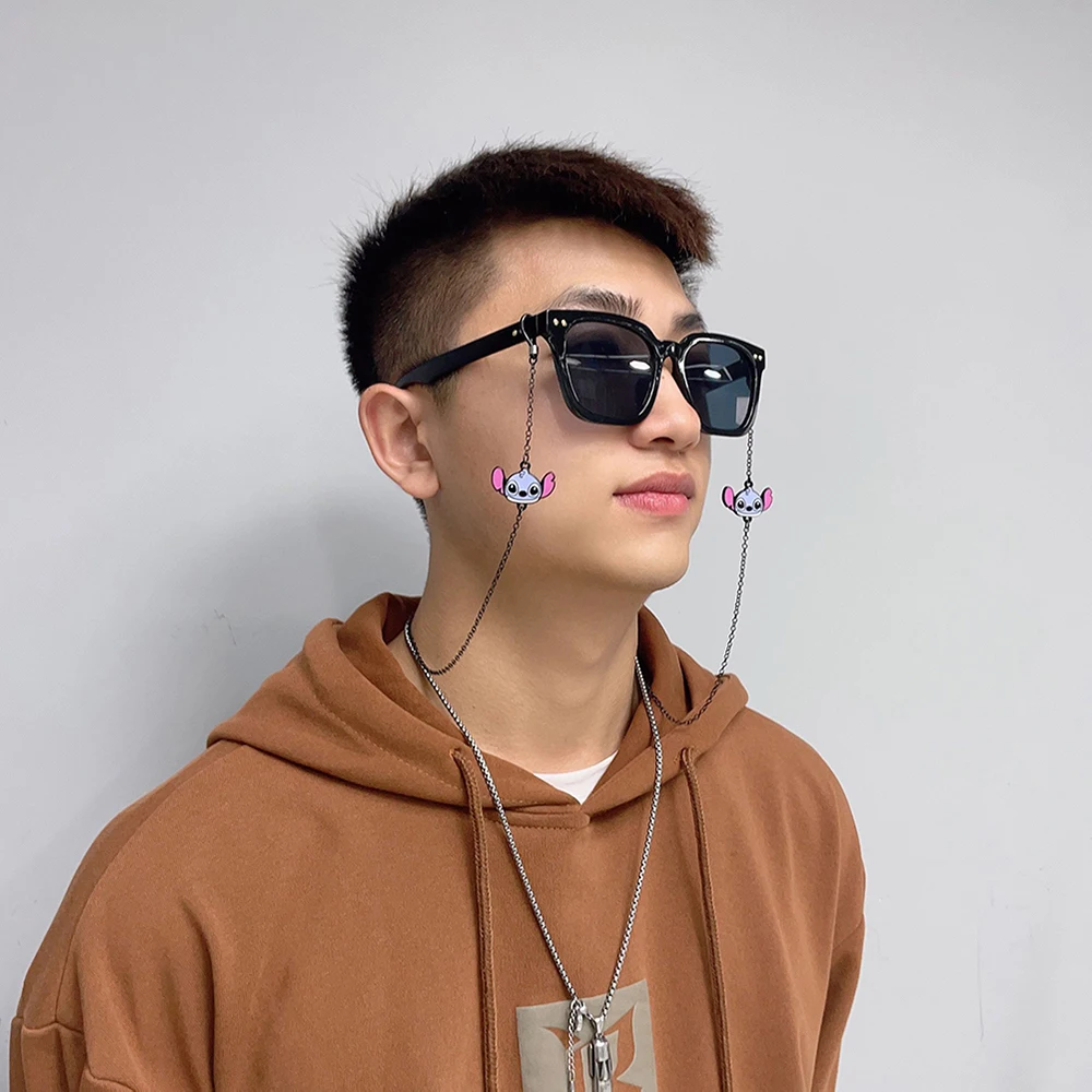 New In Disney Mickey Minnie Chain Glasses Chain for Men Women Stitch Sunglasses Chain Hanging Neck Eyeglasses Strap Accessories