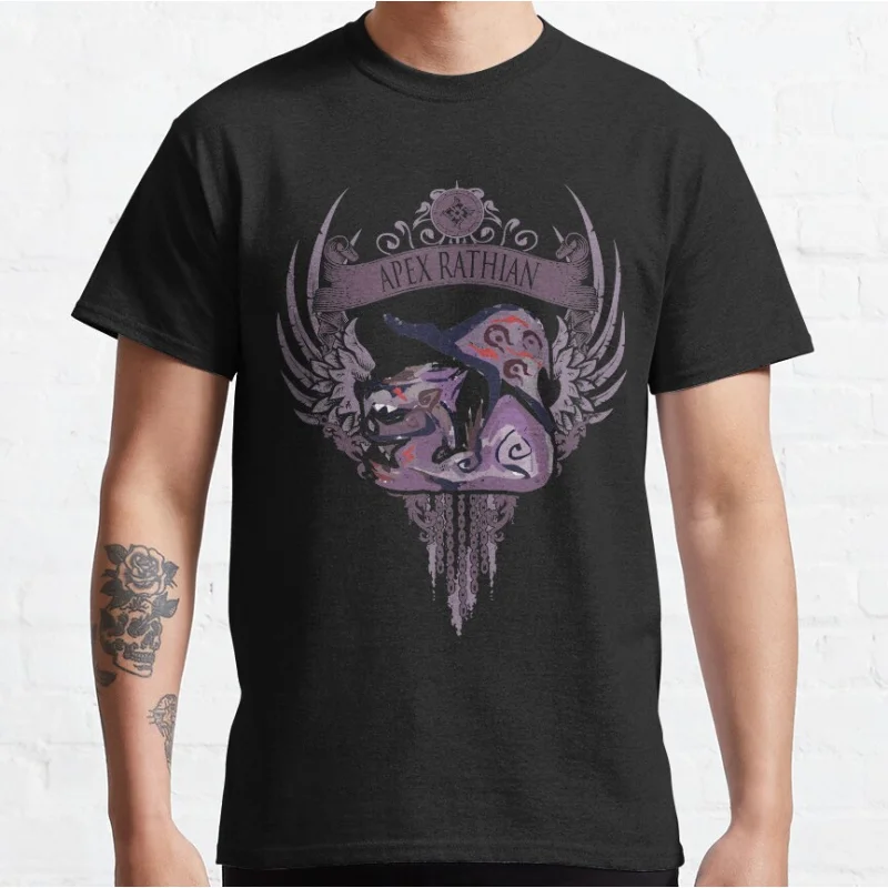 

APEX RATHIAN 0220 Monster hunter world gift t shirt for men Cartoon Video game MHW Graphic Tee Y2K Clothes All size tops S-6XL