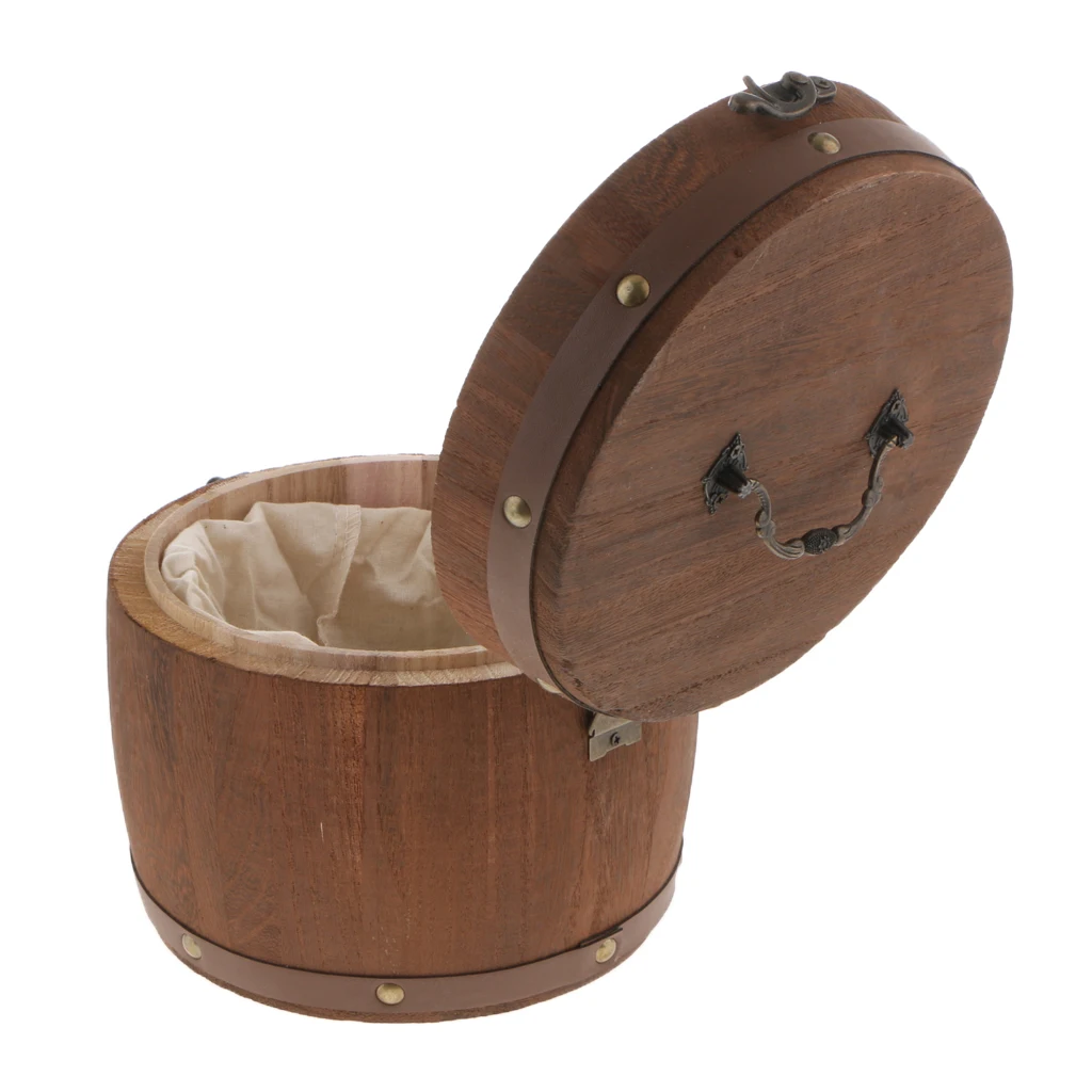 Classic Retro Style Wooden Tea Canister Vintage Storage Jar with Latch Lock Airtight Box for Kitchen Shelf