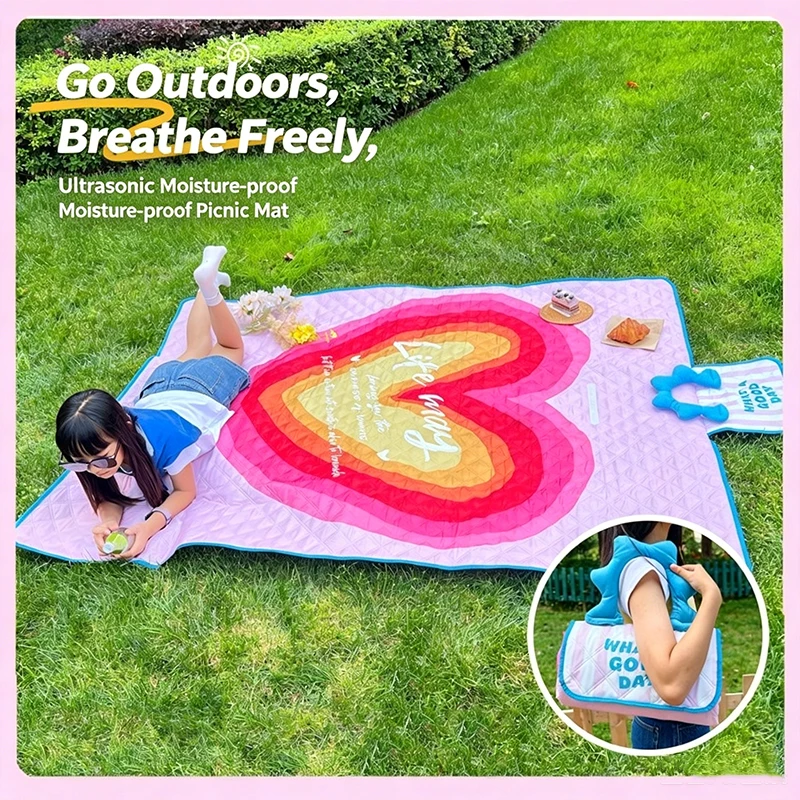 Seaside Wear Resistant Moisture Resistant Beach Mat Park Camping Polyester Pongee Sitting Cushion Travel Lightweight Floor Mat