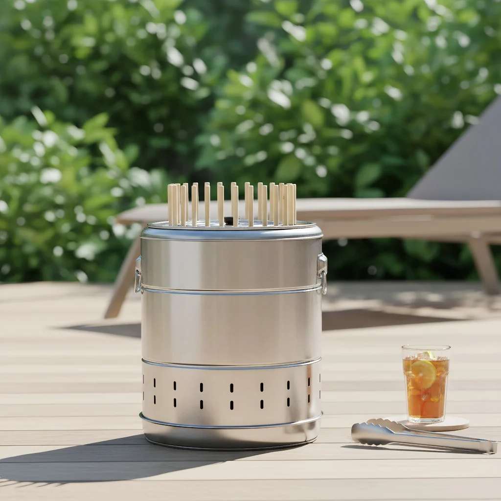 jf-Portable Outdoor Kebab Steamer & Grill - Multi-Layer Stainless Steel Skewer Cooker for Patio Parties & Backyard Gatherings