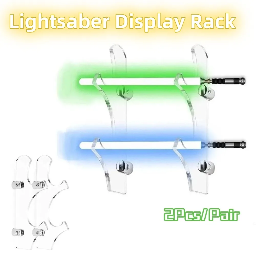 

2Pcs Acrylic Lightsaber Showing Stand Decorative Transparent Lightsaber Display Rack Easy To Install Adjustable