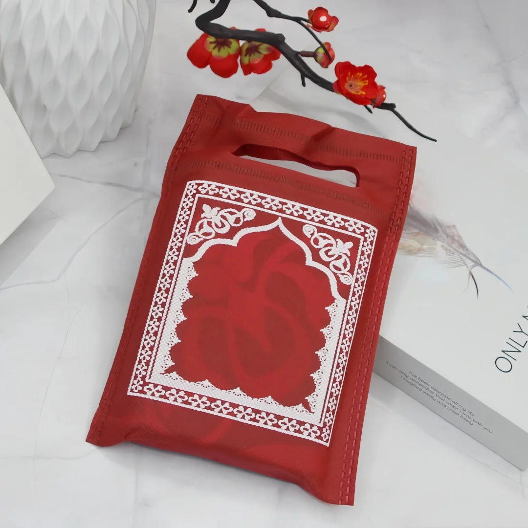Non‑woven fabric handbag prayer mat, portable foldable travel printed prostration mat, simple worship mat