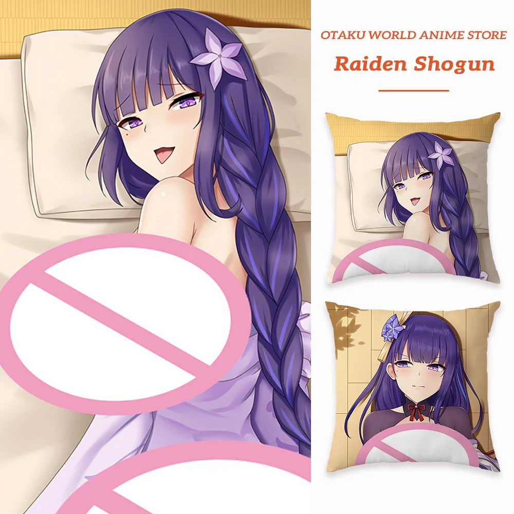 

Raiden Shogun Dakimakura аниме японский Otaku Waifu Life 45x45 2-сторонний декор с принтом, обнимающая наволочка для тела, наволочка